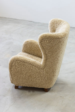 SOLD - Danish modern high back lounge chair
