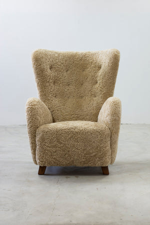 SOLD - Danish modern high back lounge chair