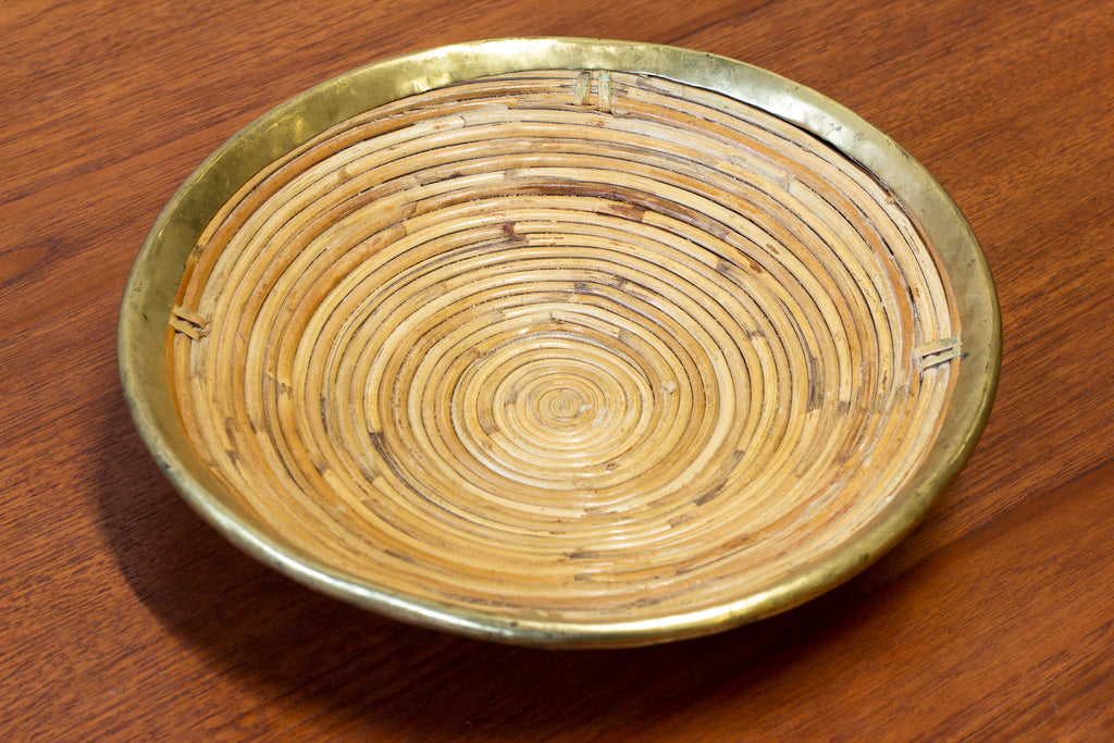 Hand made rattan tray in the style of Svenskt Tenn