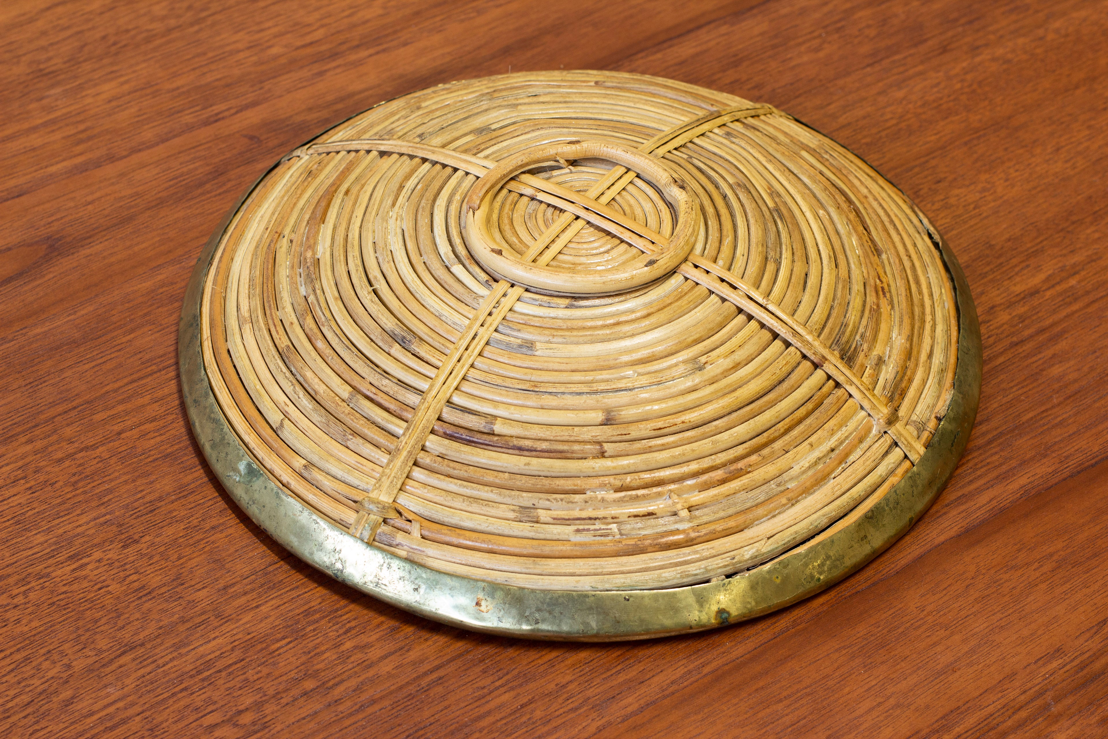 Hand made rattan tray in the style of Svenskt Tenn