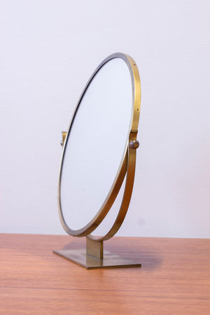 Brass table mirror by Ystad metall