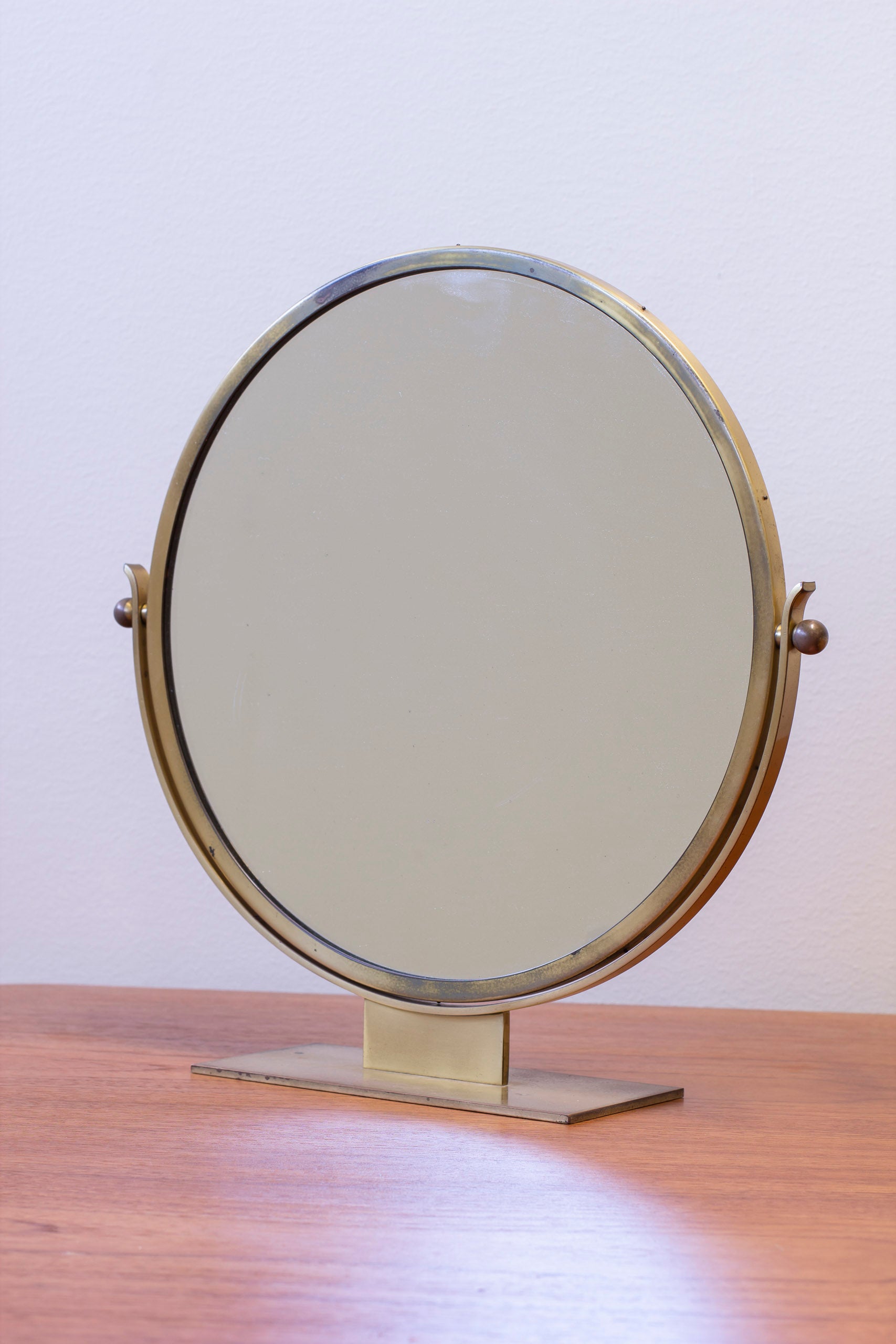 Brass table mirror by Ystad metall