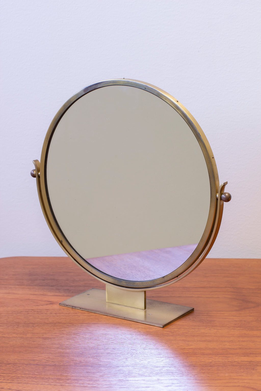 Brass table mirror by Ystad metall
