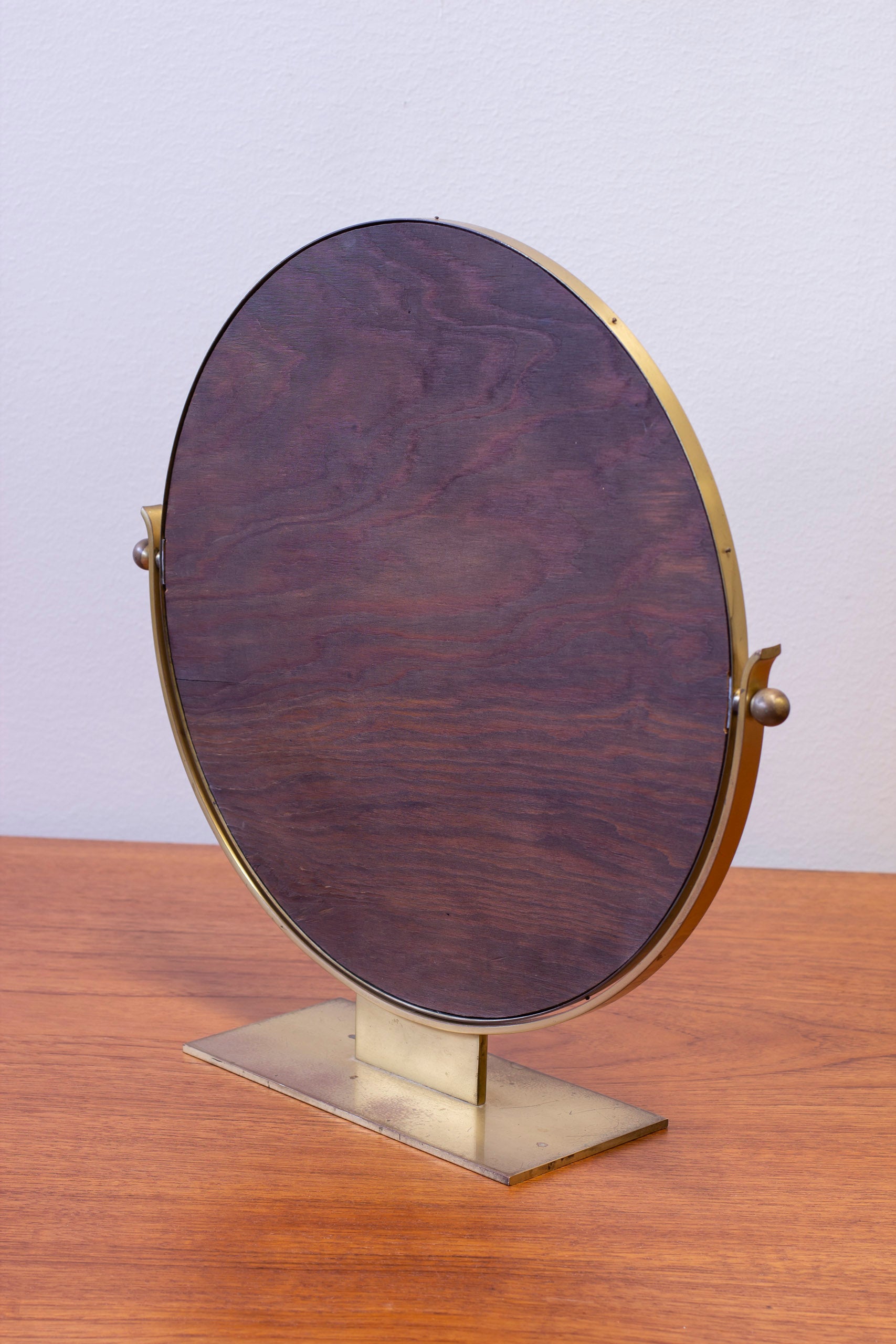 Brass table mirror by Ystad metall