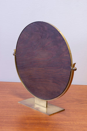 Brass table mirror by Ystad metall