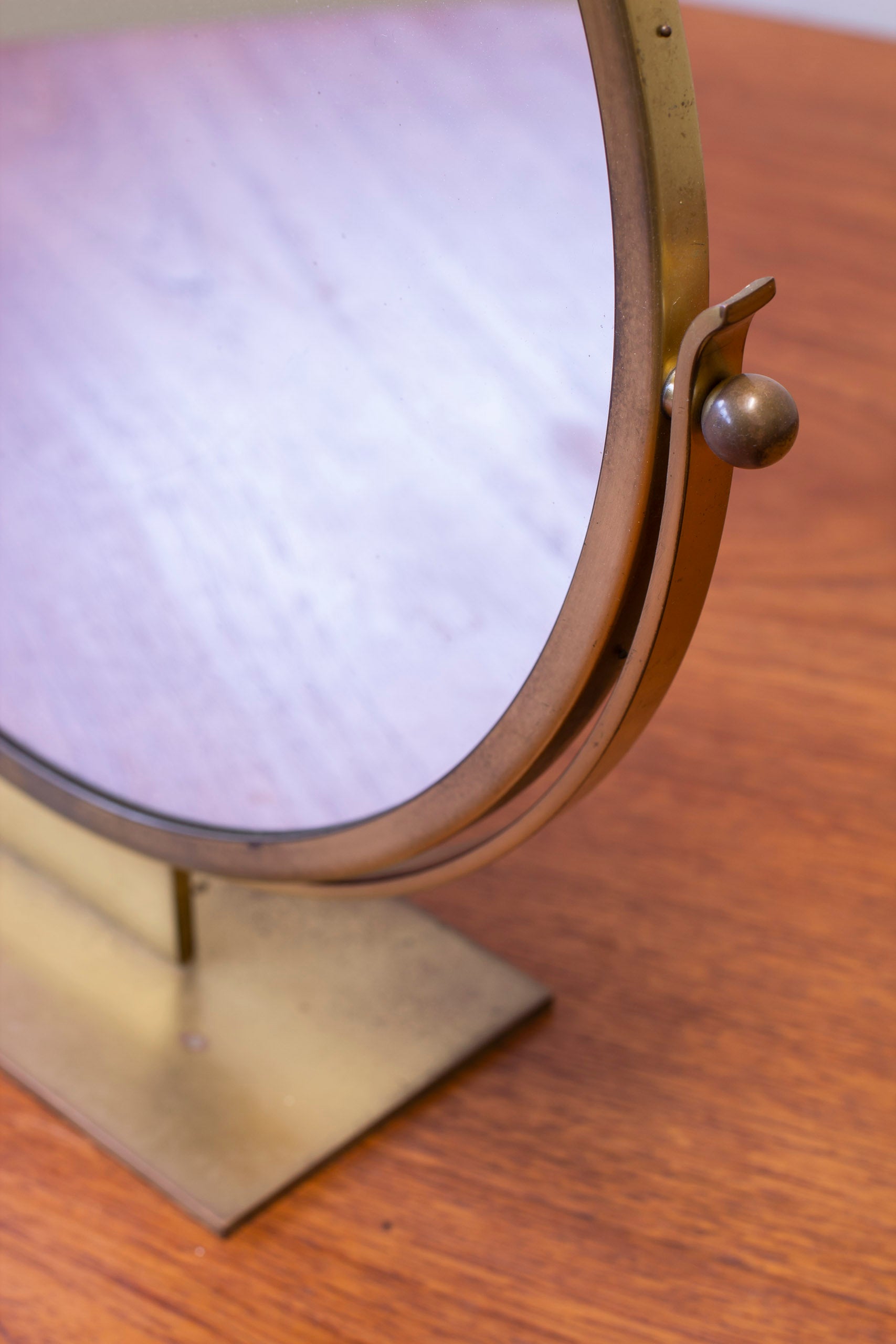 Brass table mirror by Ystad metall