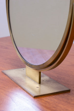 Brass table mirror by Ystad metall