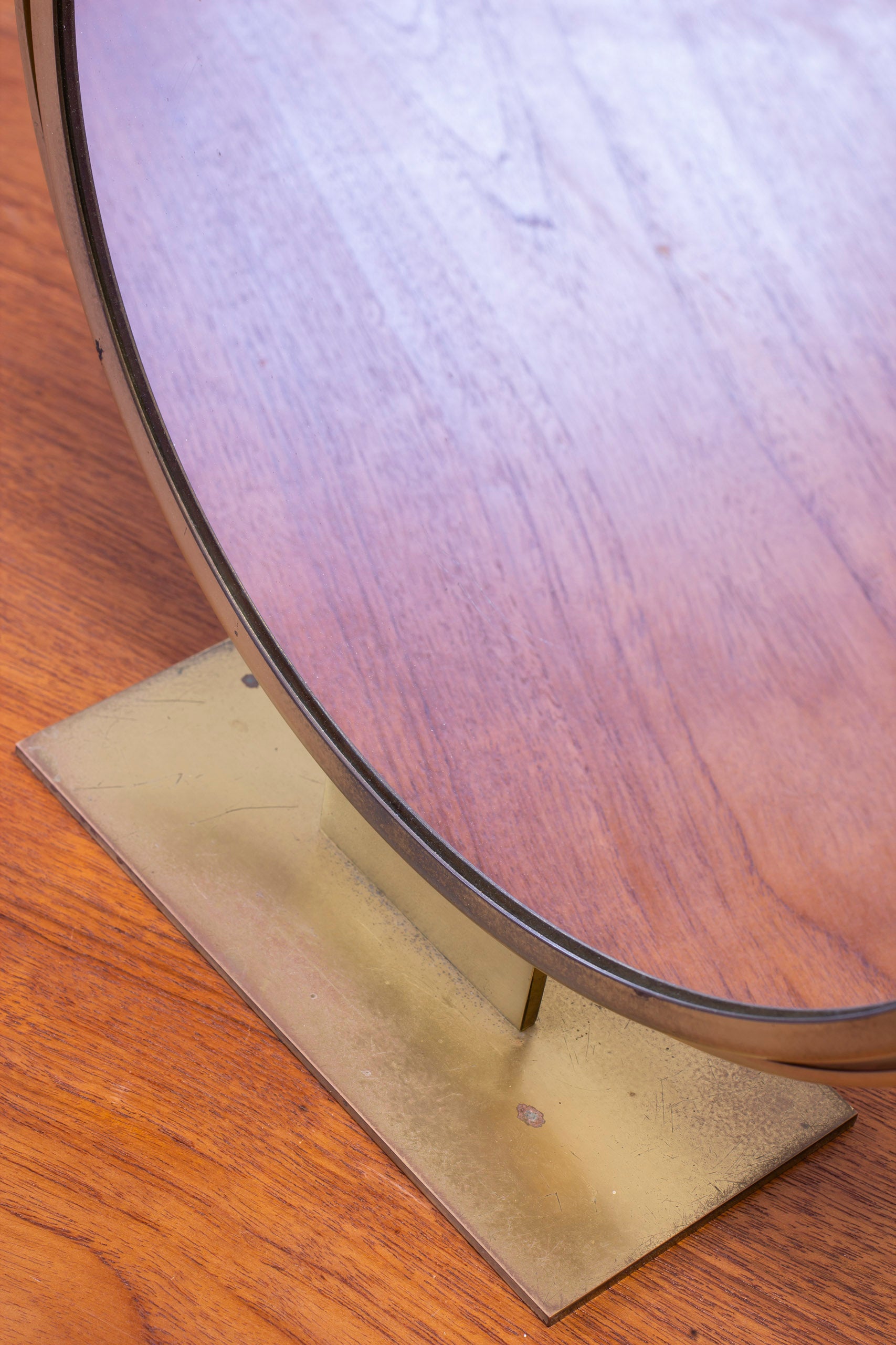 Brass table mirror by Ystad metall