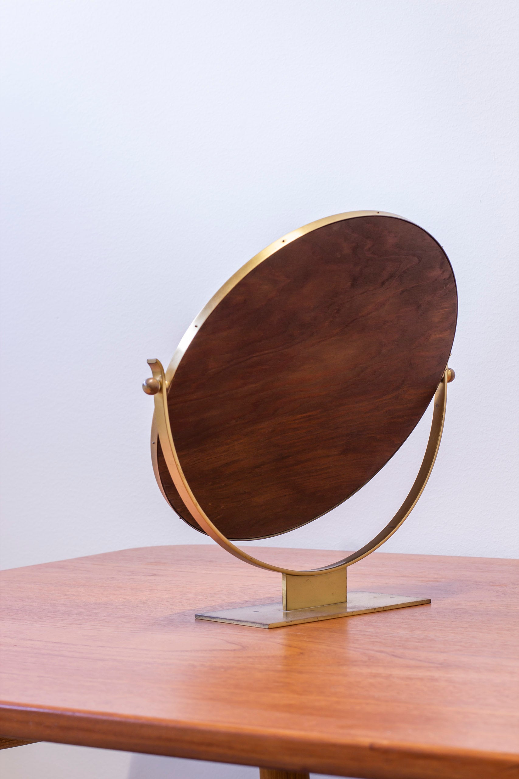 Brass table mirror by Ystad metall