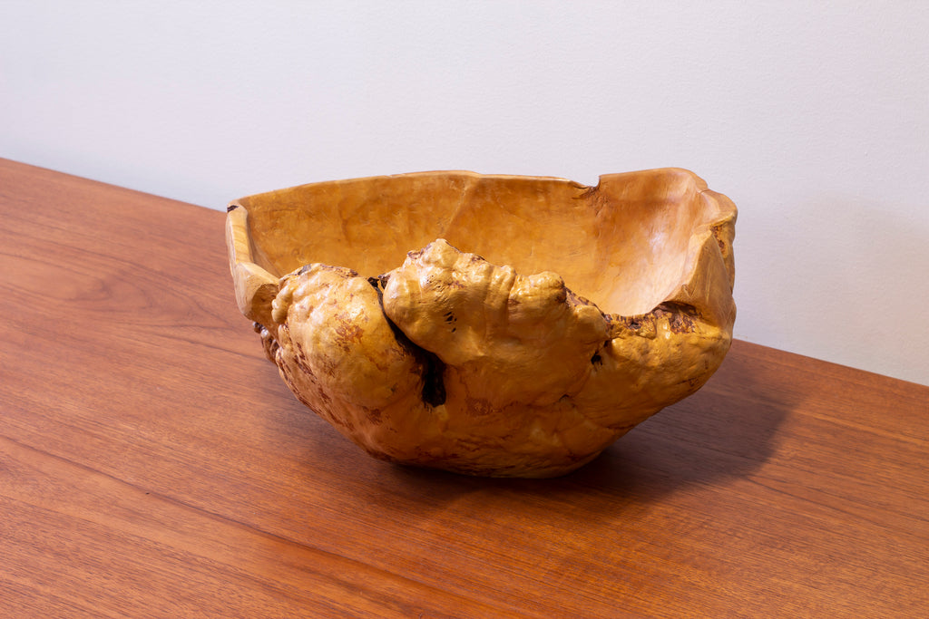 Large Swedish burl wood bowl