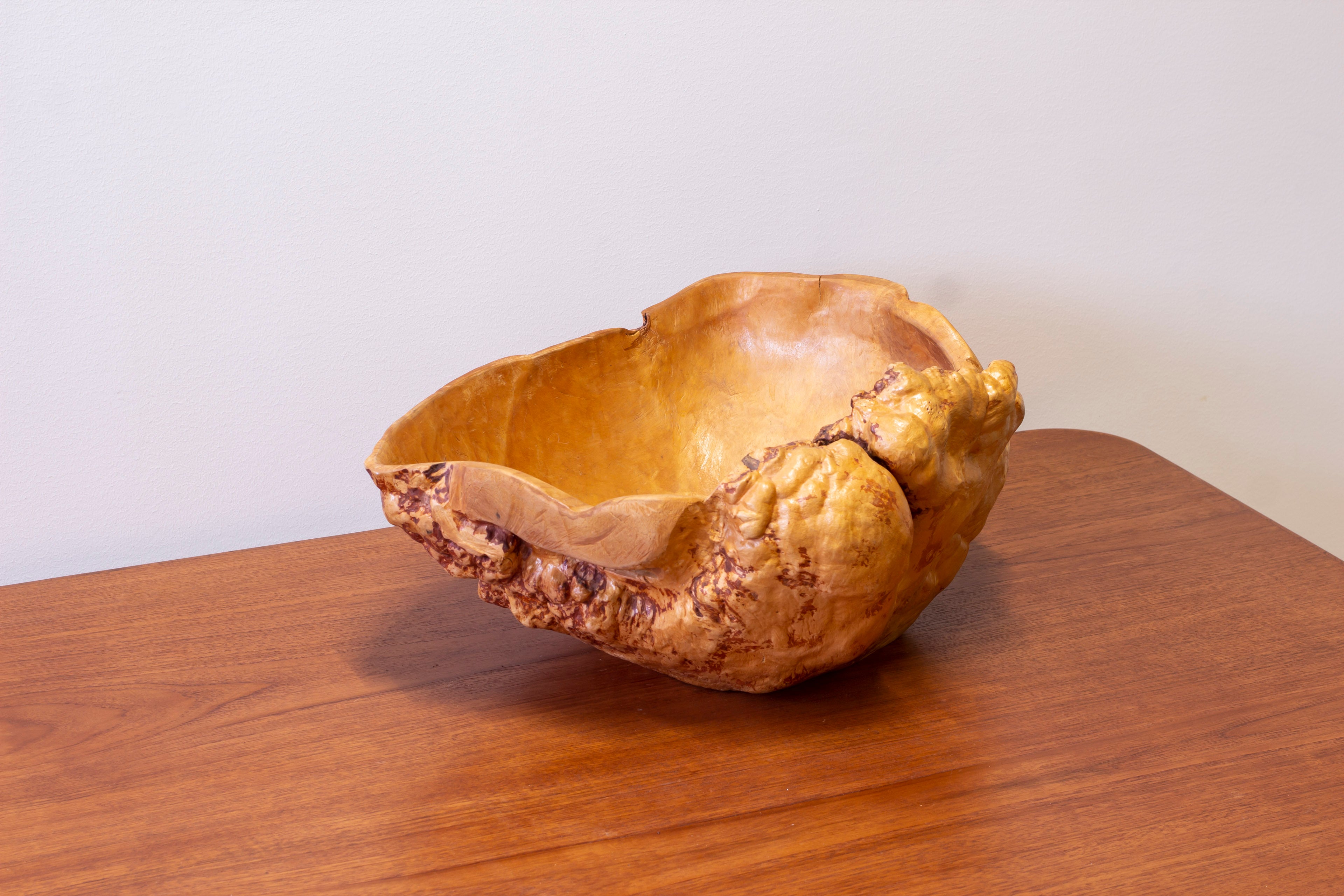 Large Swedish burl wood bowl