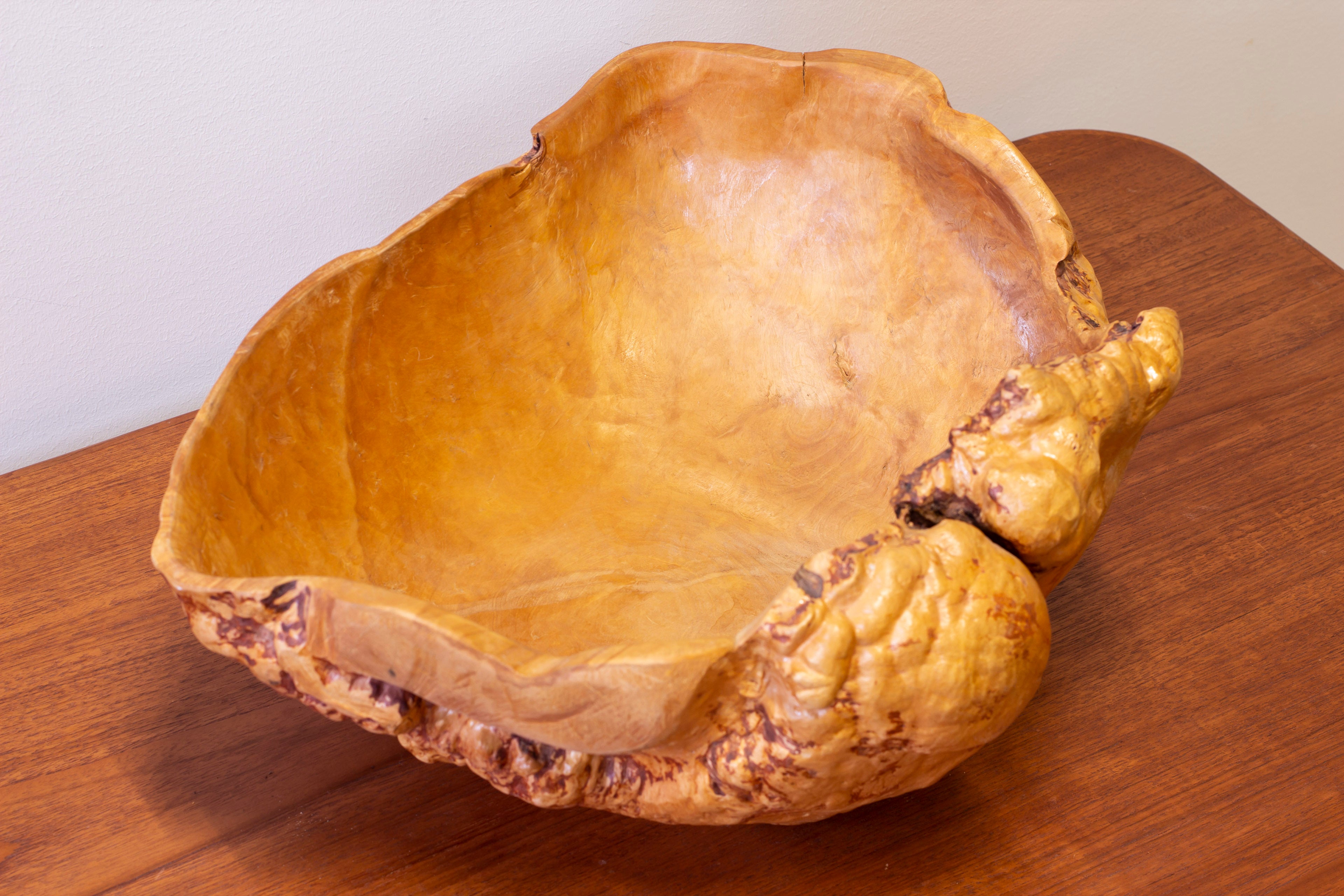 Large Swedish burl wood bowl