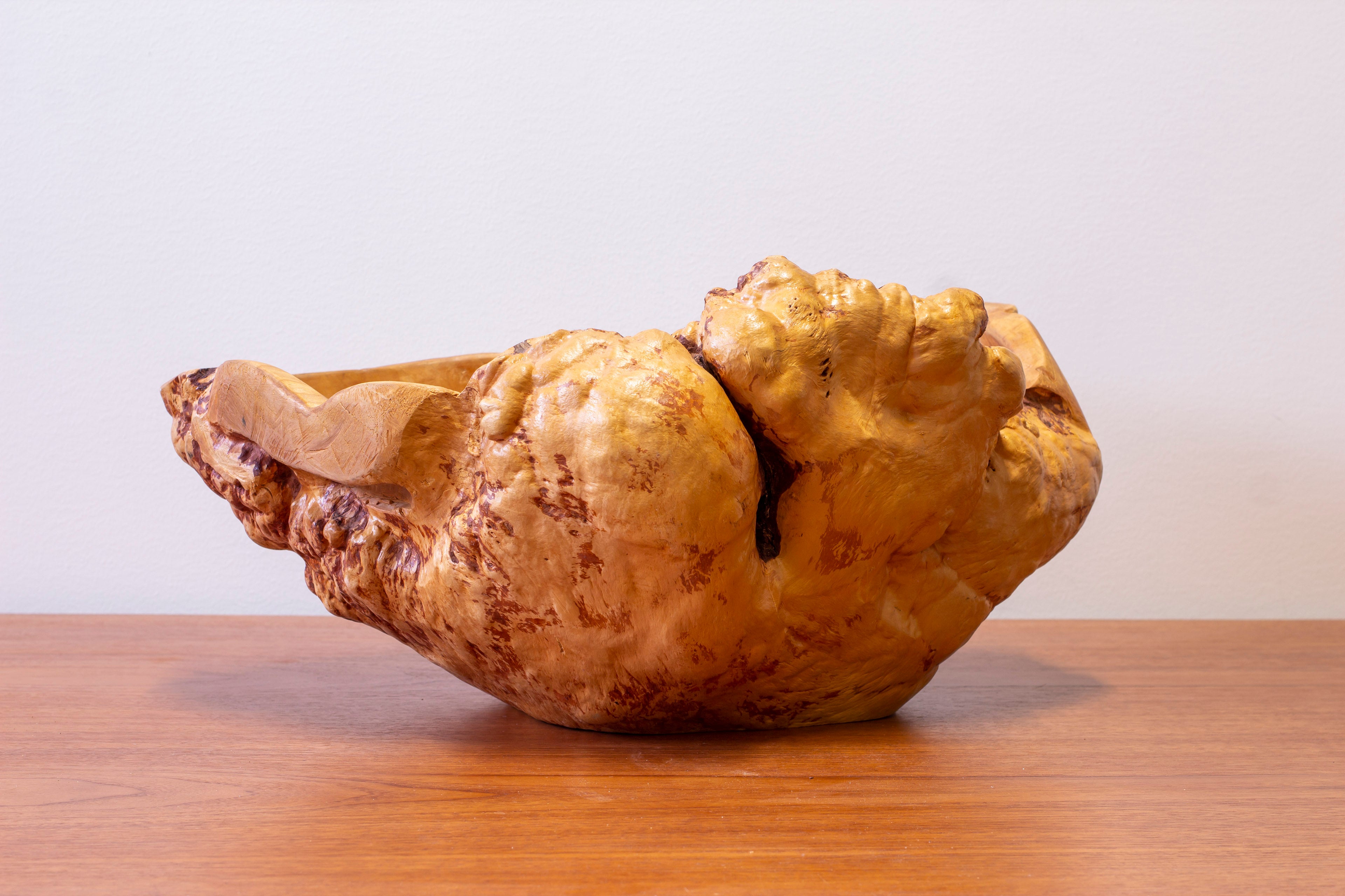 Large Swedish burl wood bowl