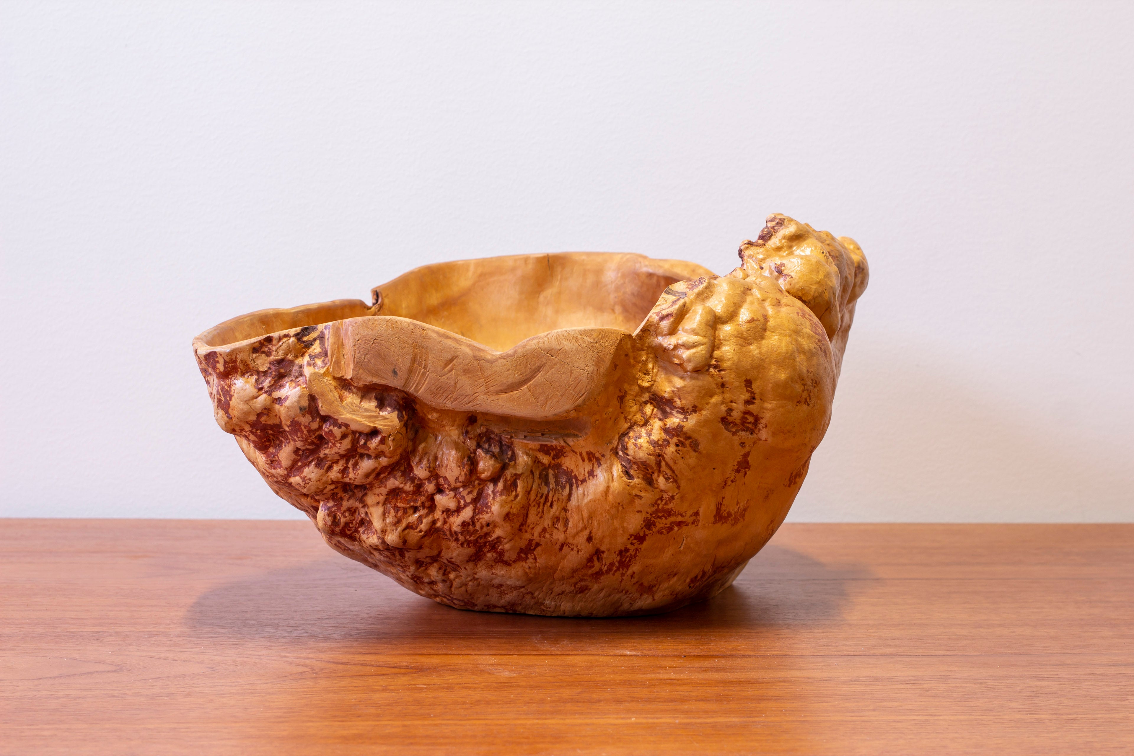 Large Swedish burl wood bowl