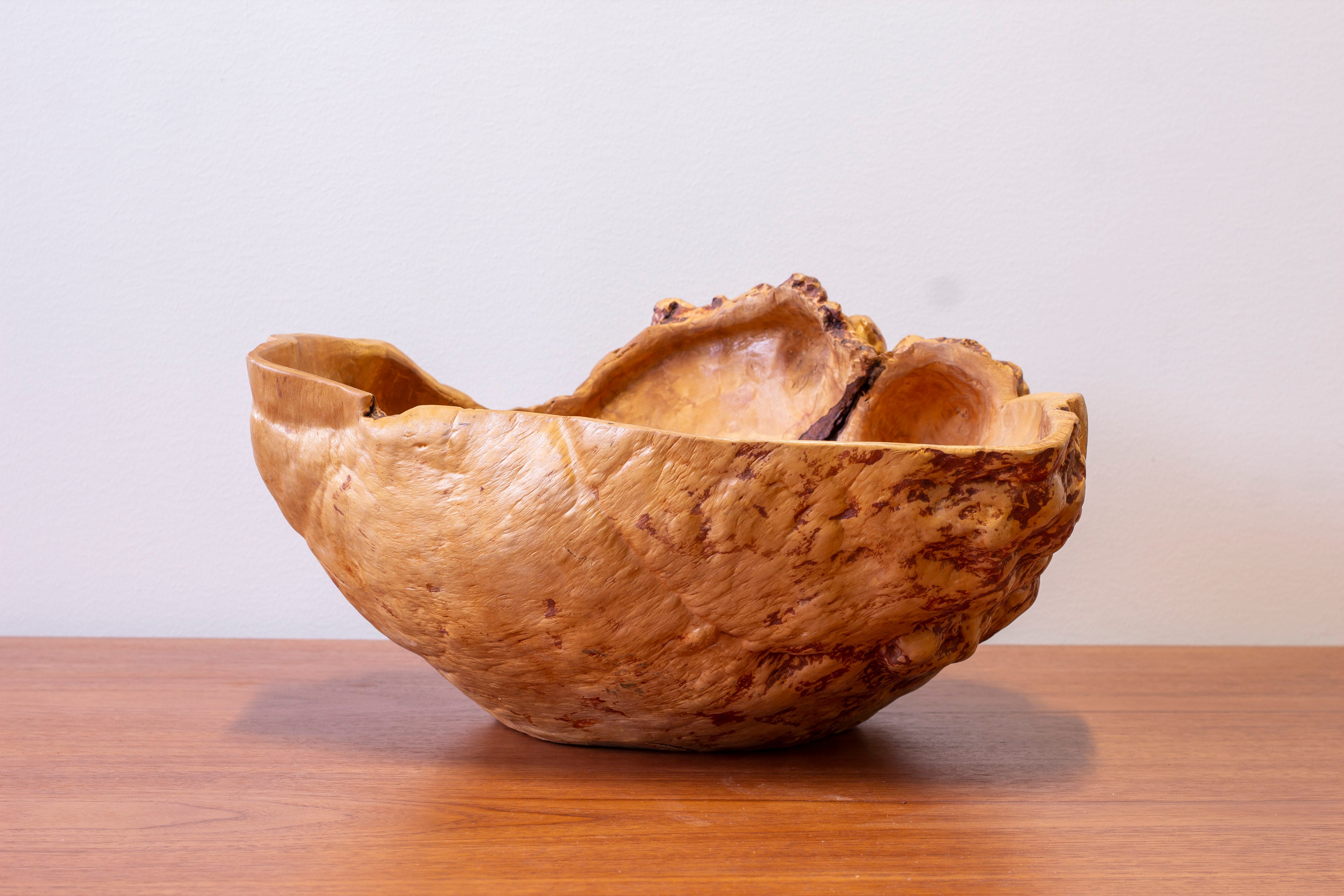 Large Swedish burl wood bowl