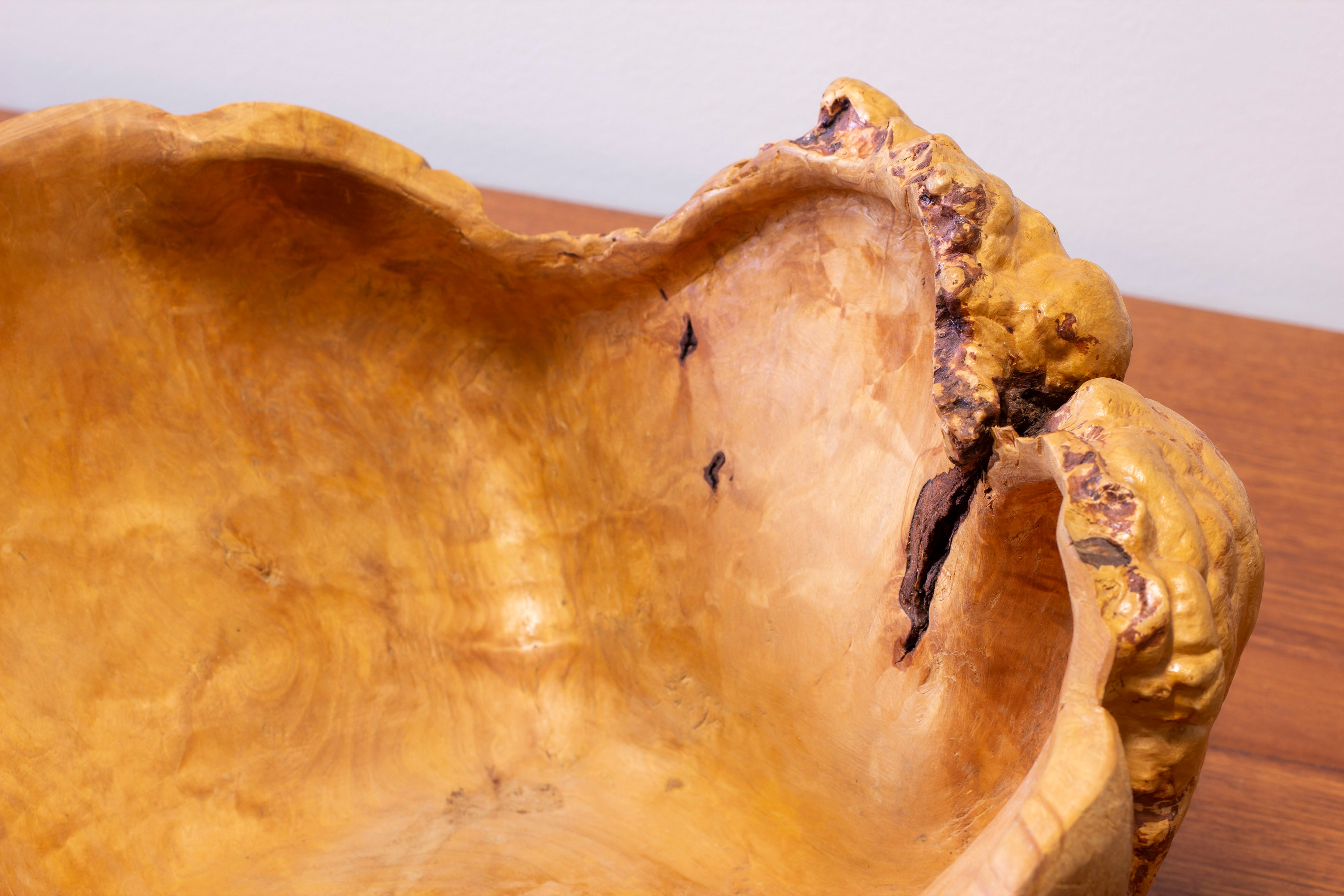 Large Swedish burl wood bowl