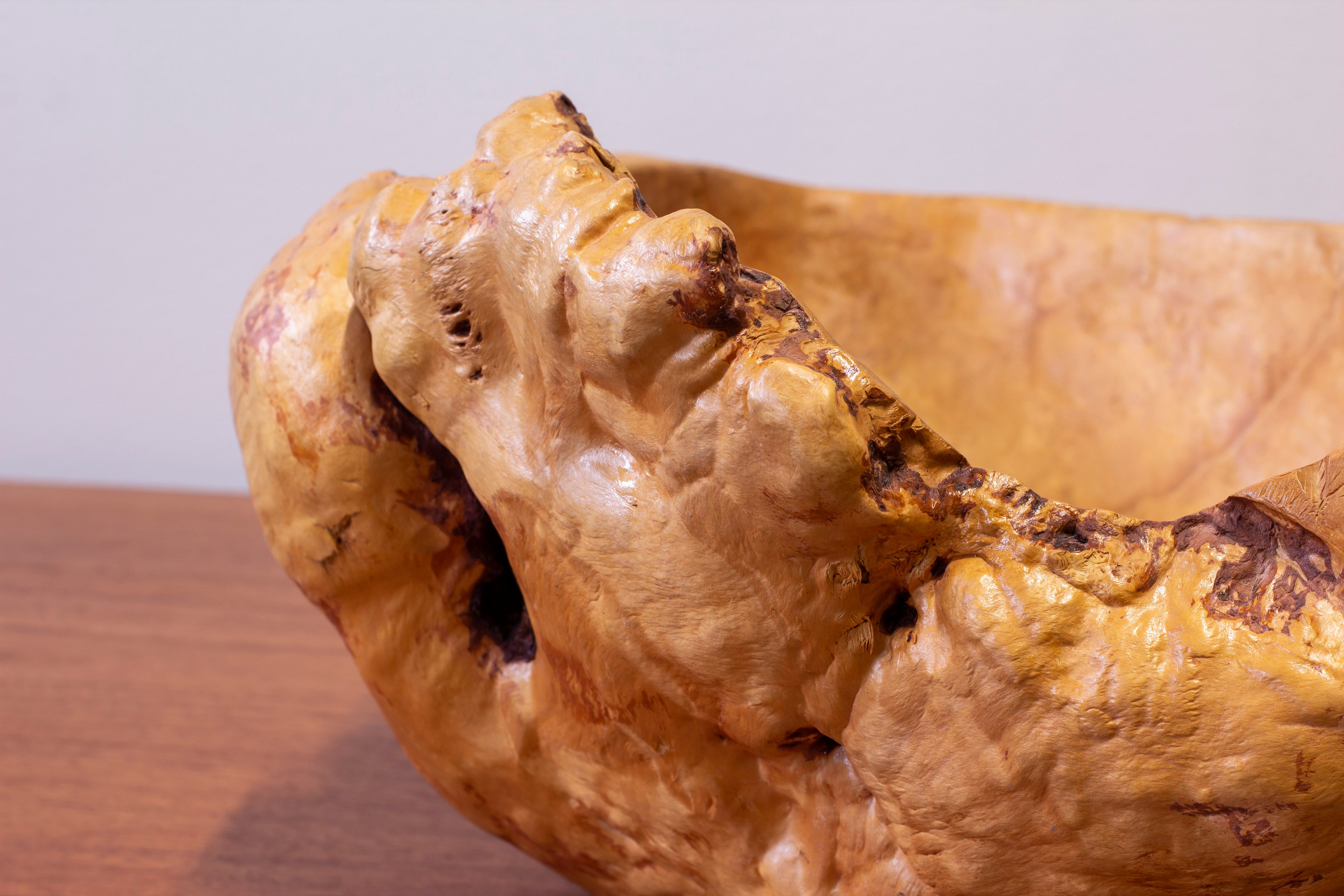 Large Swedish burl wood bowl