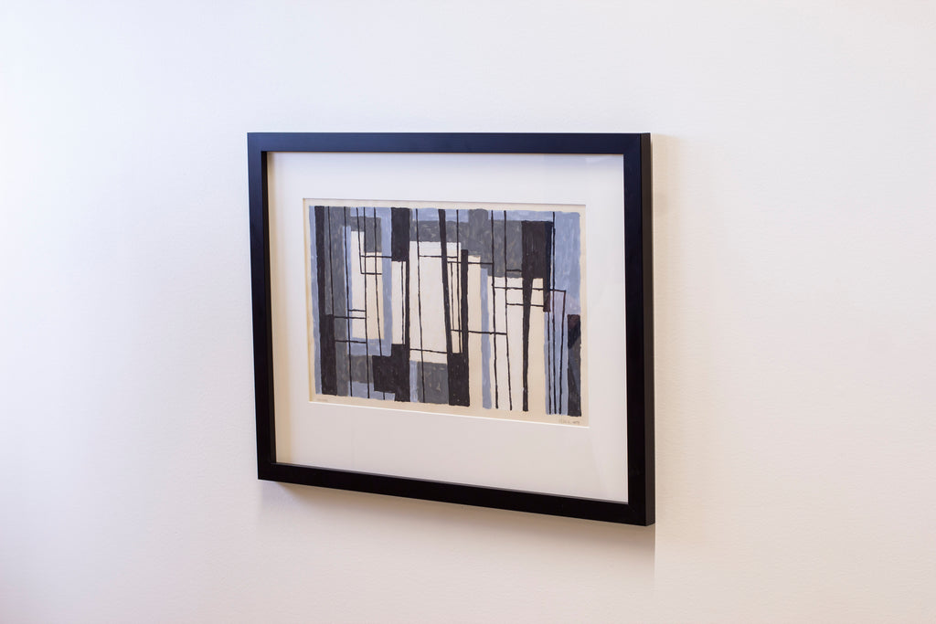 SOLD - "Windows" painting by Lars Erik Falk, 1950