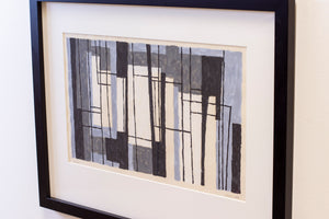 SOLD - "Windows" painting by Lars Erik Falk, 1950