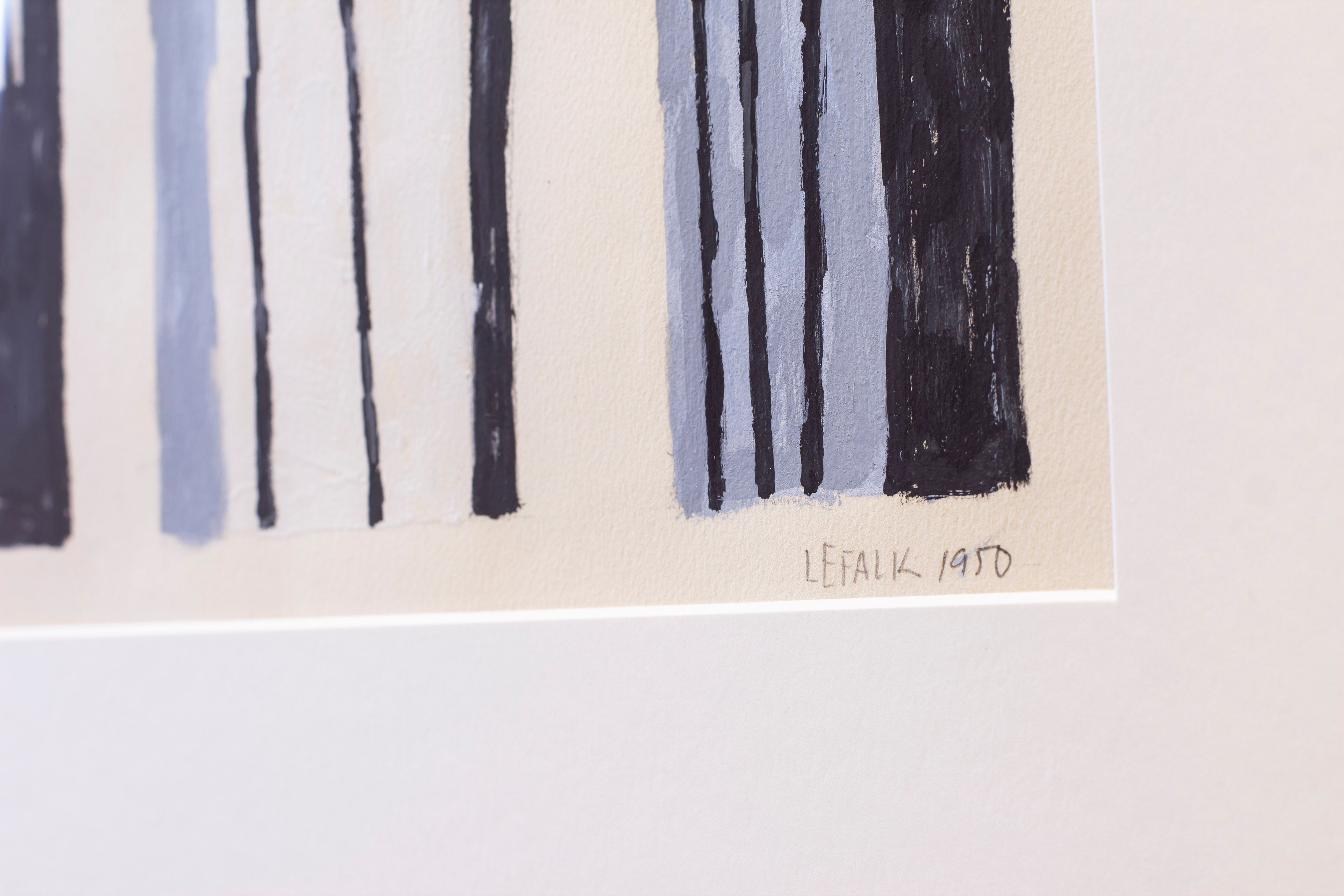 SOLD - "Windows" painting by Lars Erik Falk, 1950