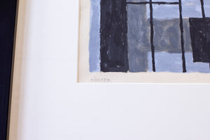 SOLD - "Windows" painting by Lars Erik Falk, 1950