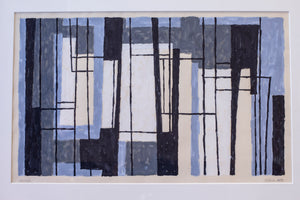 SOLD - "Windows" painting by Lars Erik Falk, 1950