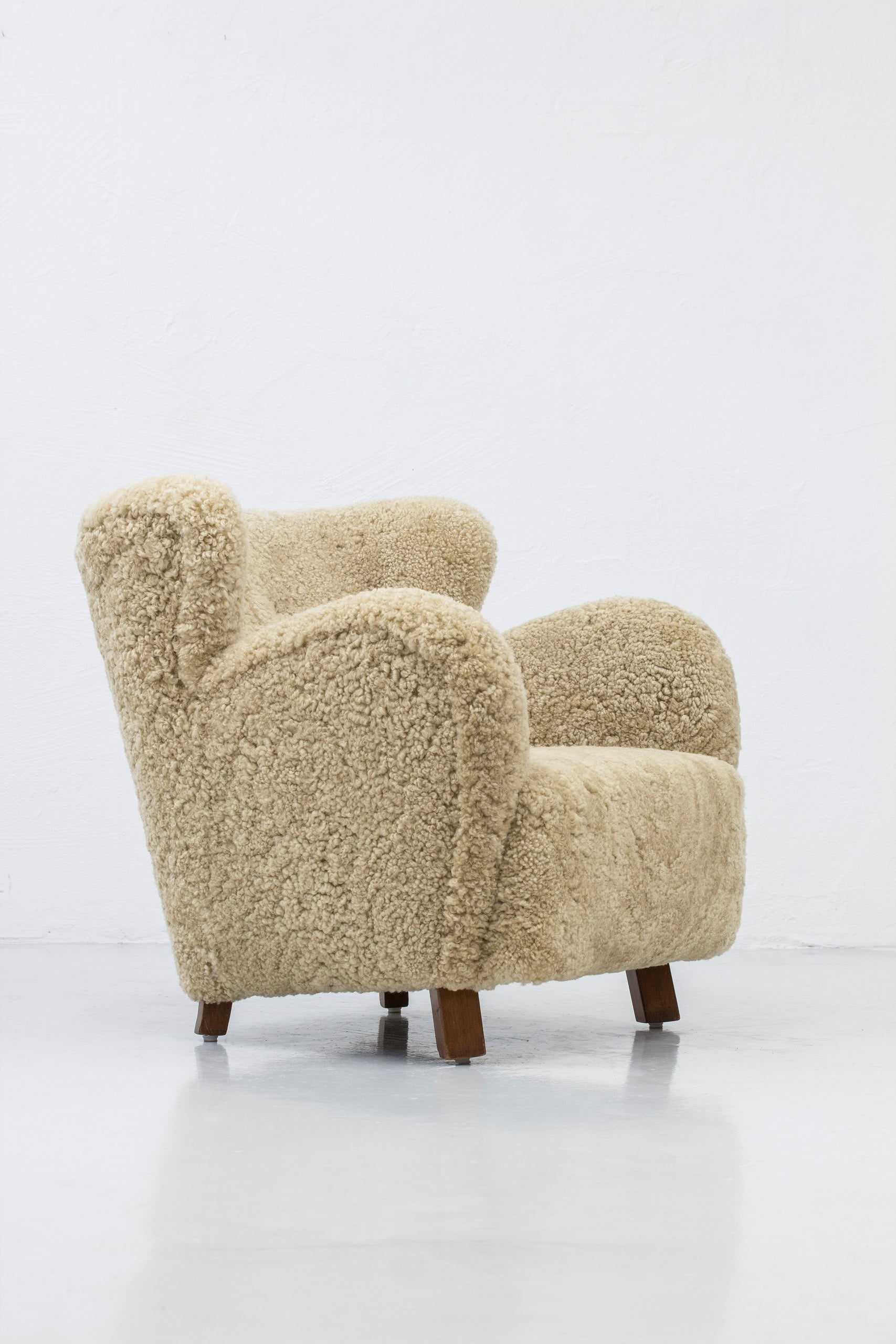 Danish modern sheep skin chair