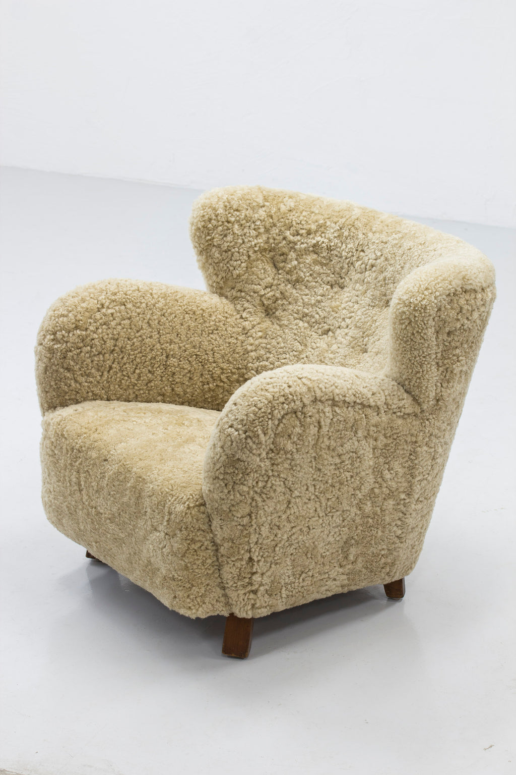Danish modern sheep skin chair
