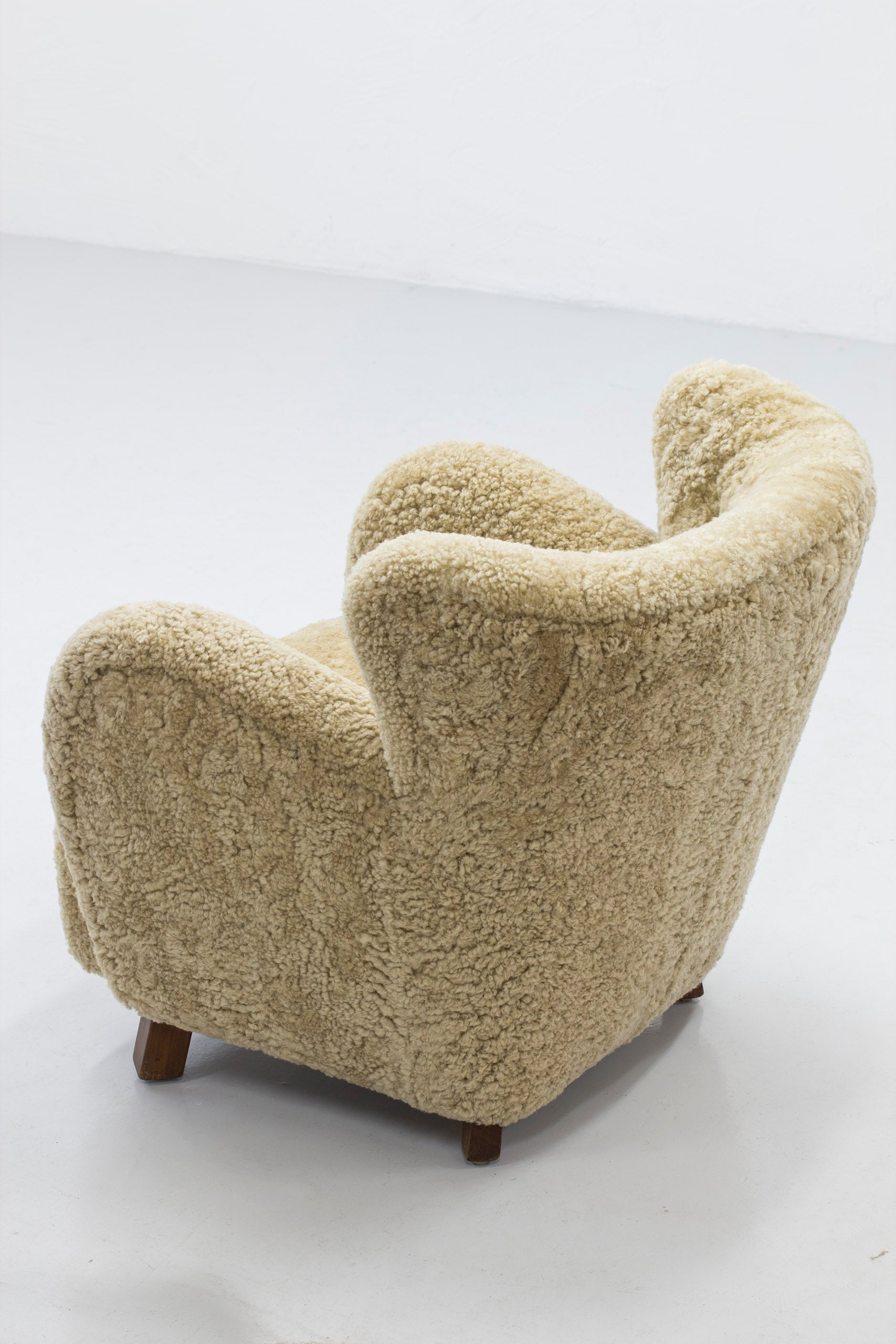 Danish modern sheep skin chair