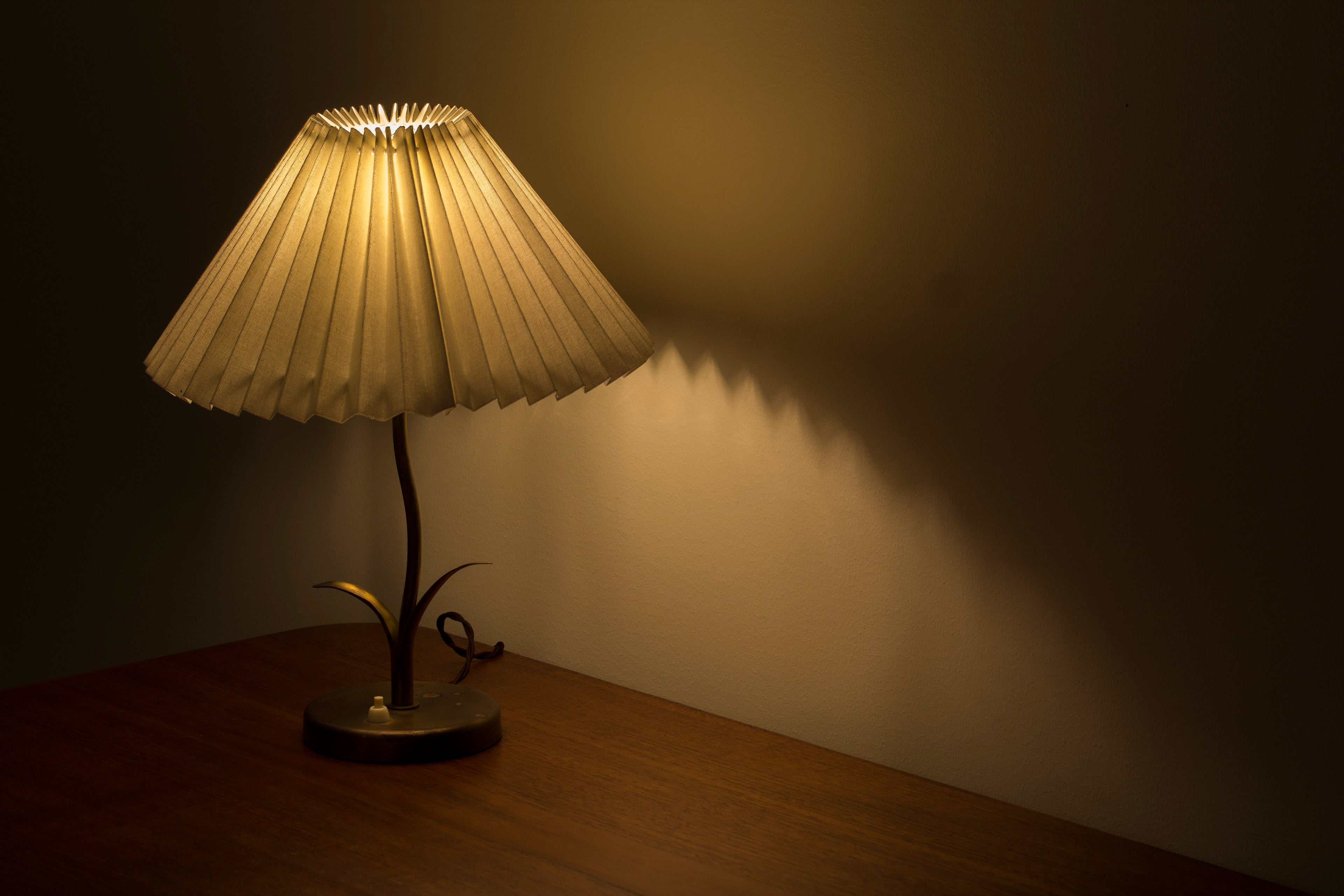 Danish modern organic "leaf" table lamp