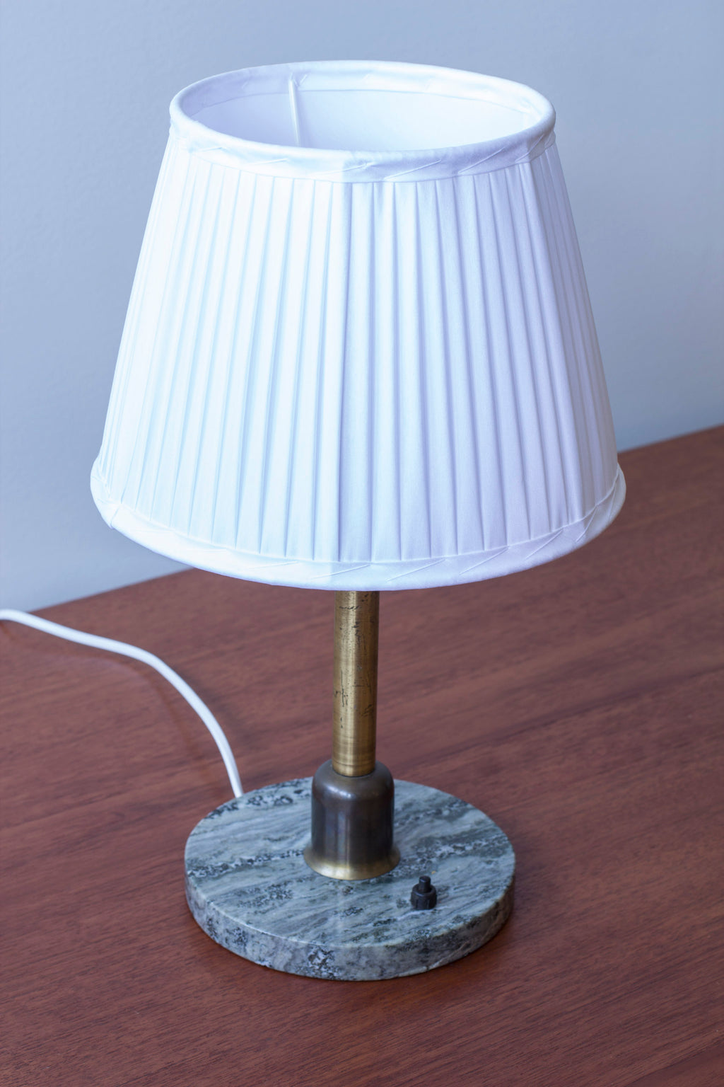 Marble and brass table lamp