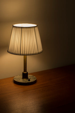 Marble and brass table lamp