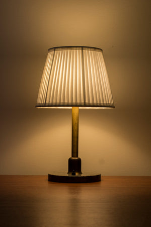 Marble and brass table lamp