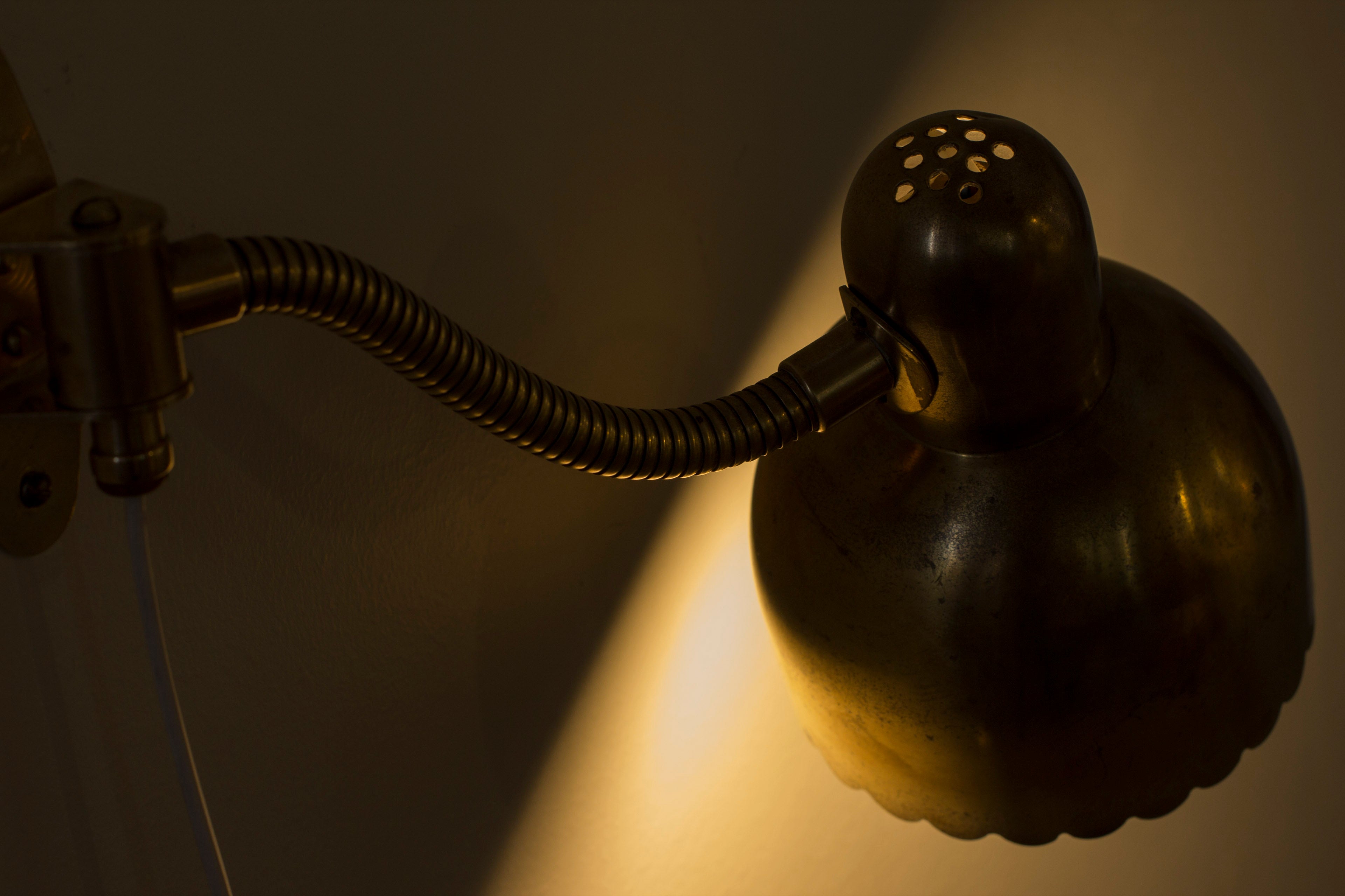 Brass wall lamp no. 191 by E. Hansson & Co