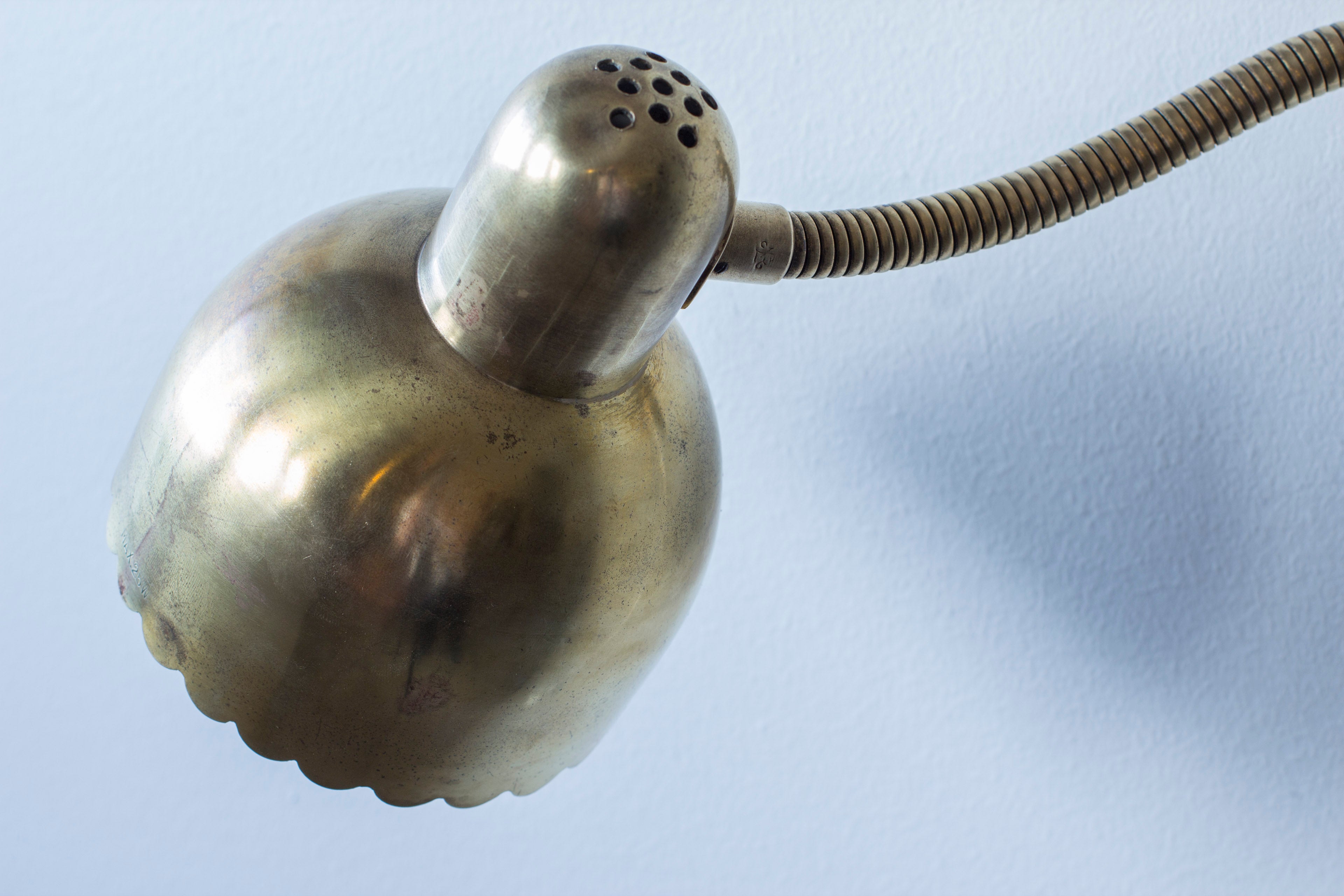 Brass wall lamp no. 191 by E. Hansson & Co