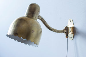 Brass wall lamp no. 191 by E. Hansson & Co