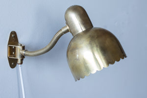 Brass wall lamp no. 191 by E. Hansson & Co