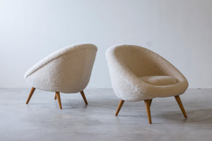 Lounge chairs "Oeuf" in the style of Jean Royere