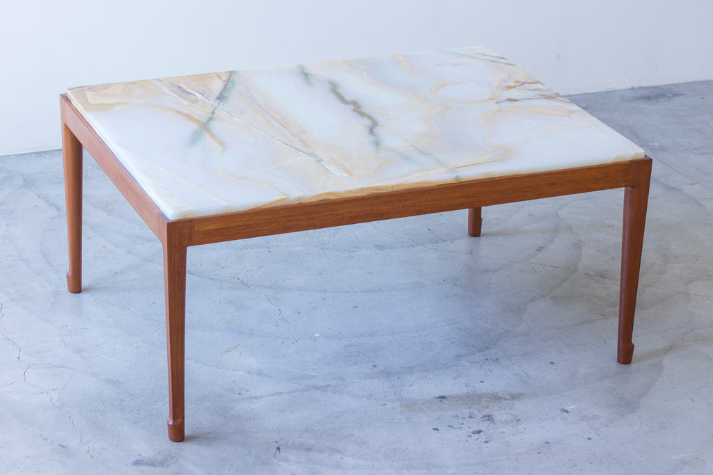 Onyx sofa table in the style of Frank