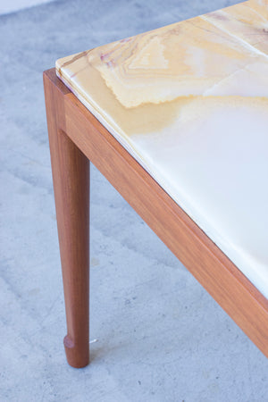 Onyx sofa table in the style of Frank