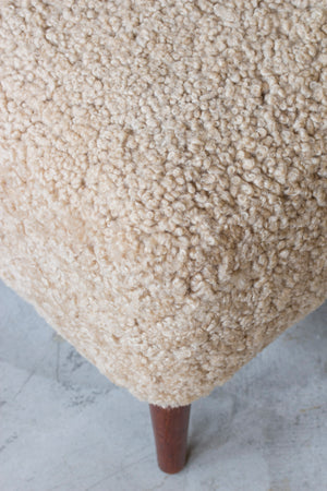Danish stool/ottoman in sheepskin