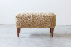 Danish stool/ottoman in sheepskin