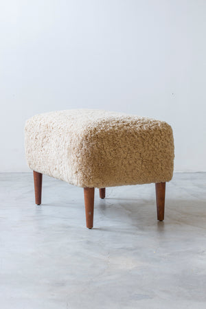 Danish stool/ottoman in sheepskin