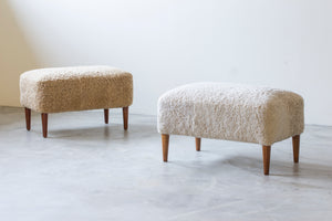 Danish stool/ottoman in sheepskin no.2