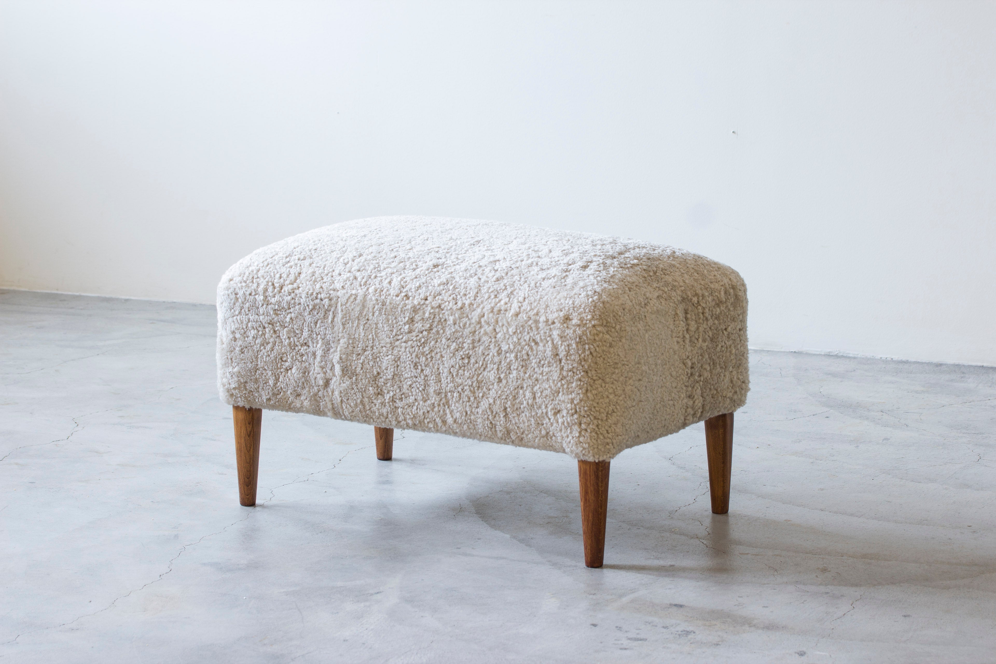 Danish stool/ottoman in sheepskin no.2