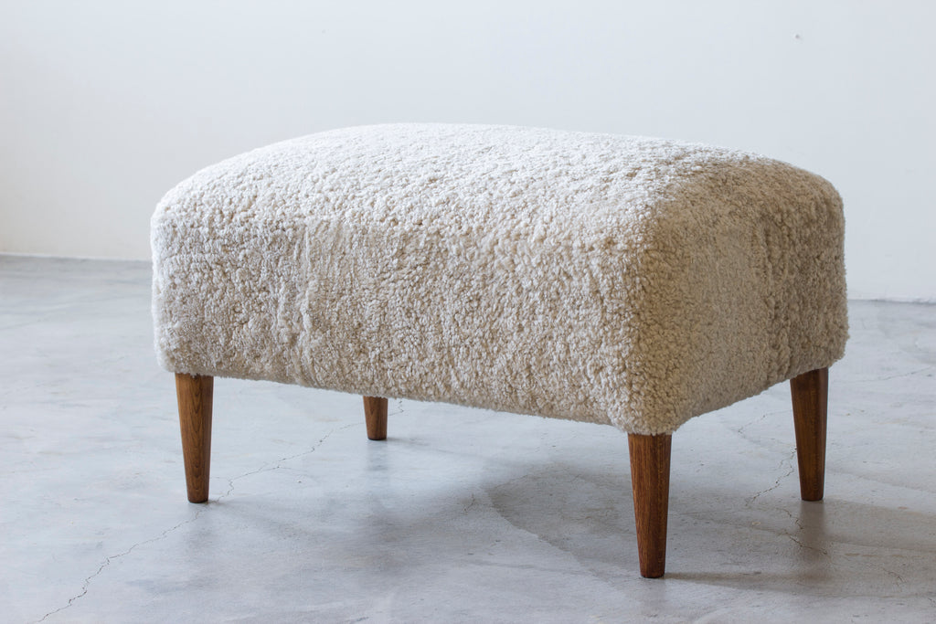 Danish stool/ottoman in sheepskin no.2