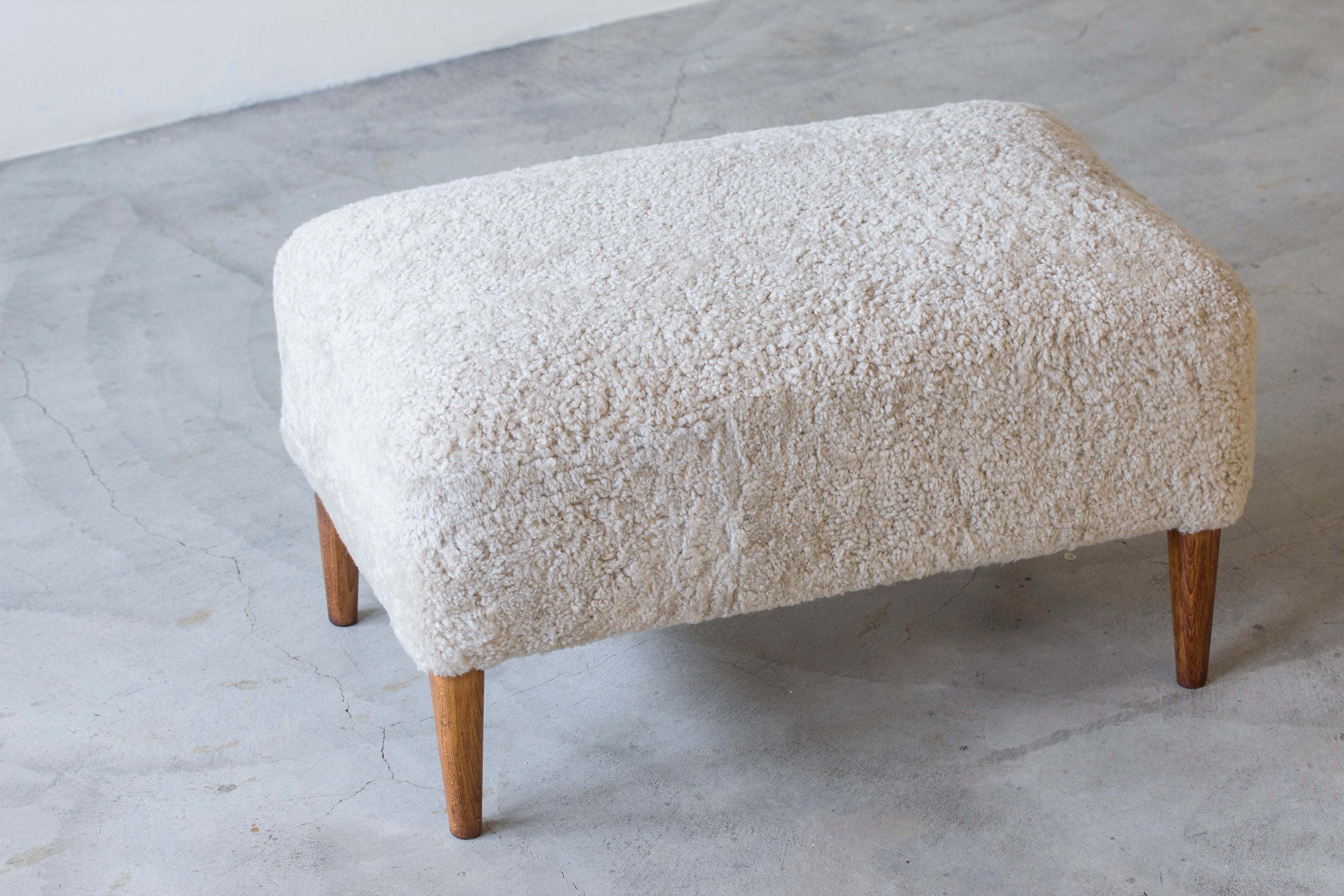 Danish stool/ottoman in sheepskin no.2