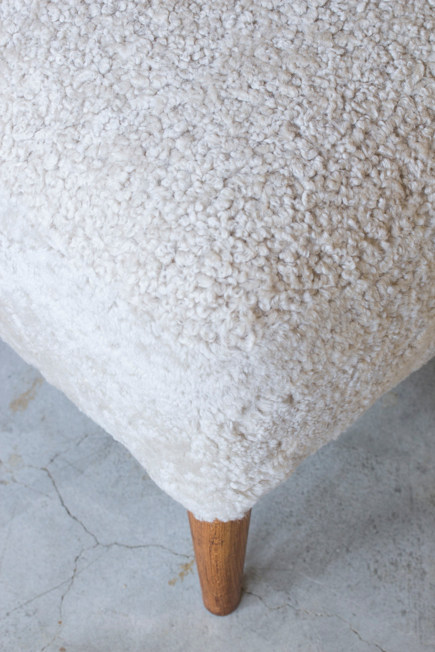 Danish stool/ottoman in sheepskin no.2