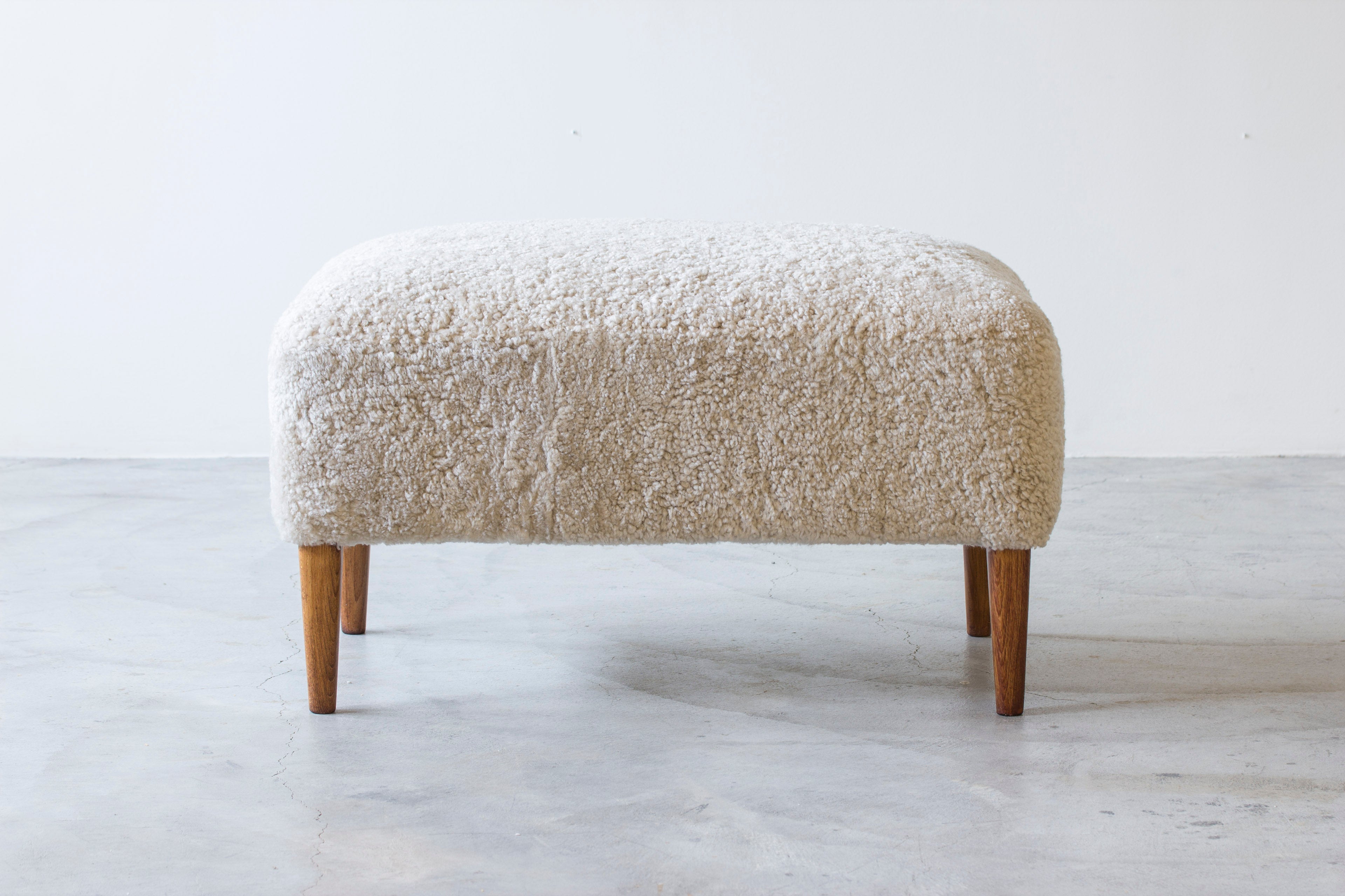 Danish stool/ottoman in sheepskin no.2