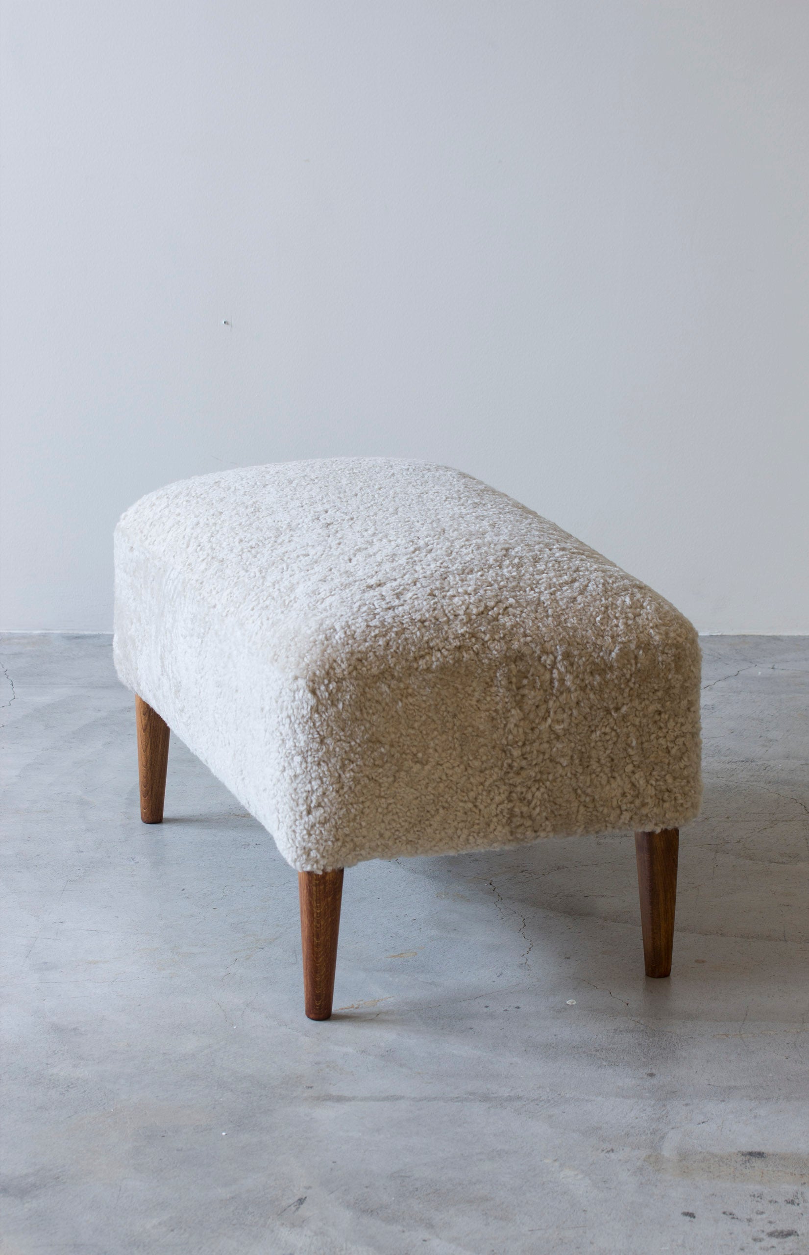 Danish stool/ottoman in sheepskin no.2